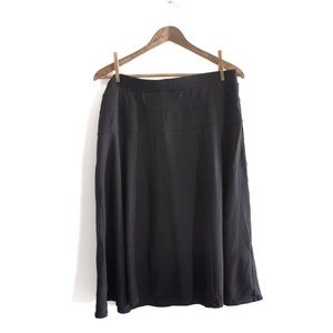 Roz & Ali Vintage Style Swing Midi Skirt Large Preowned Black